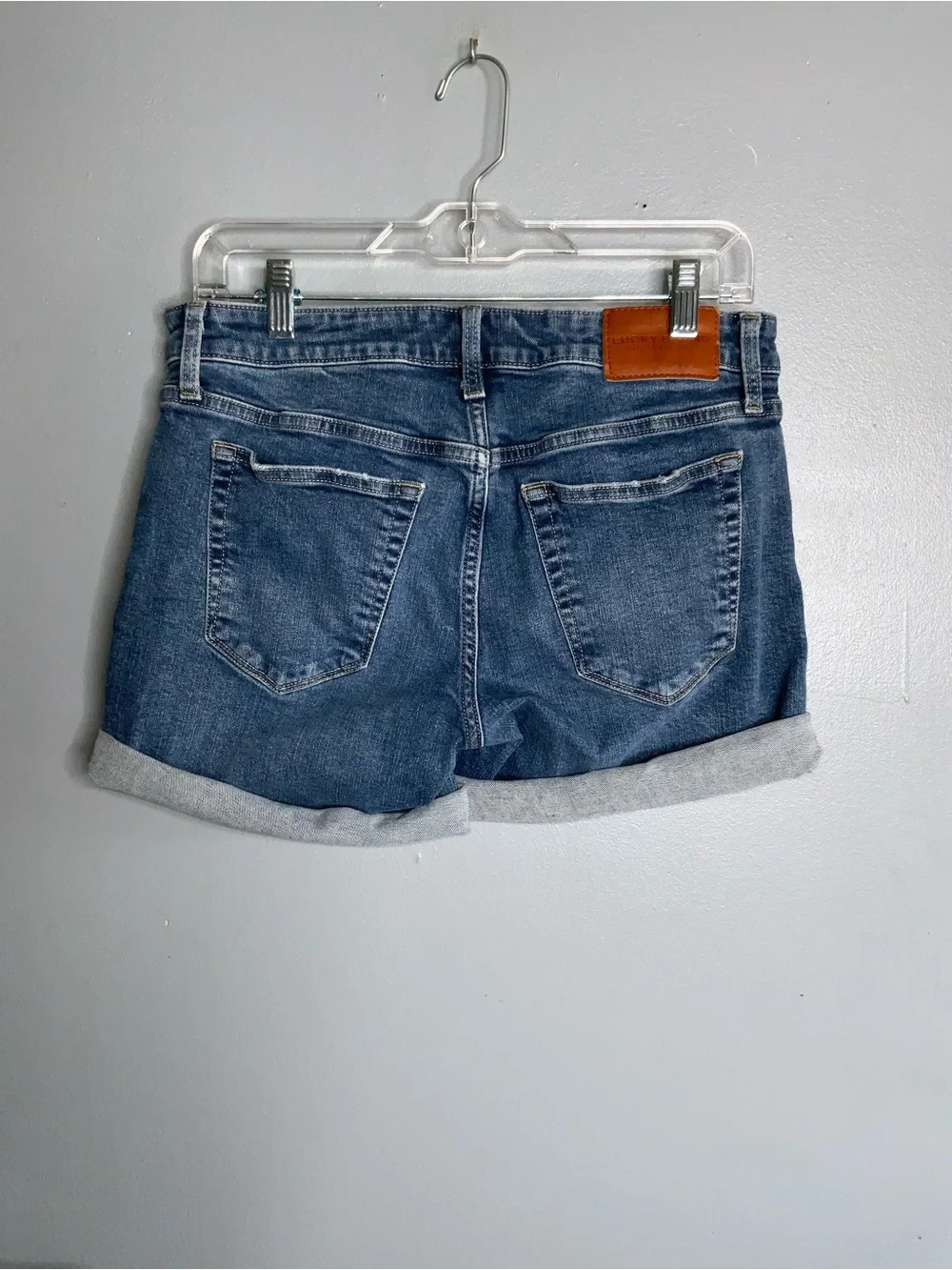 Lucky Brand Mid-Rise Dark Blue Button-Front Denim Shorts 8